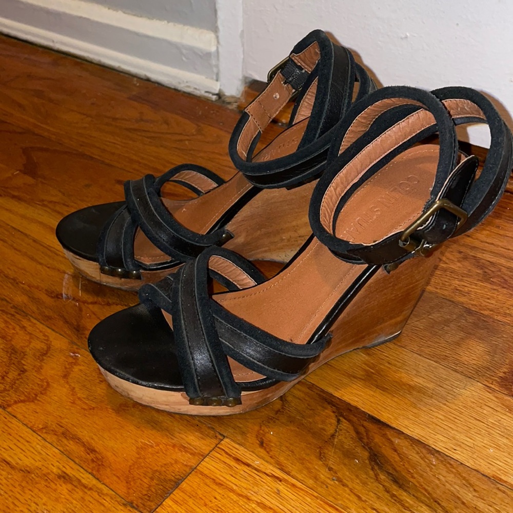 Colin Stuart wood wedge heel size 7.5